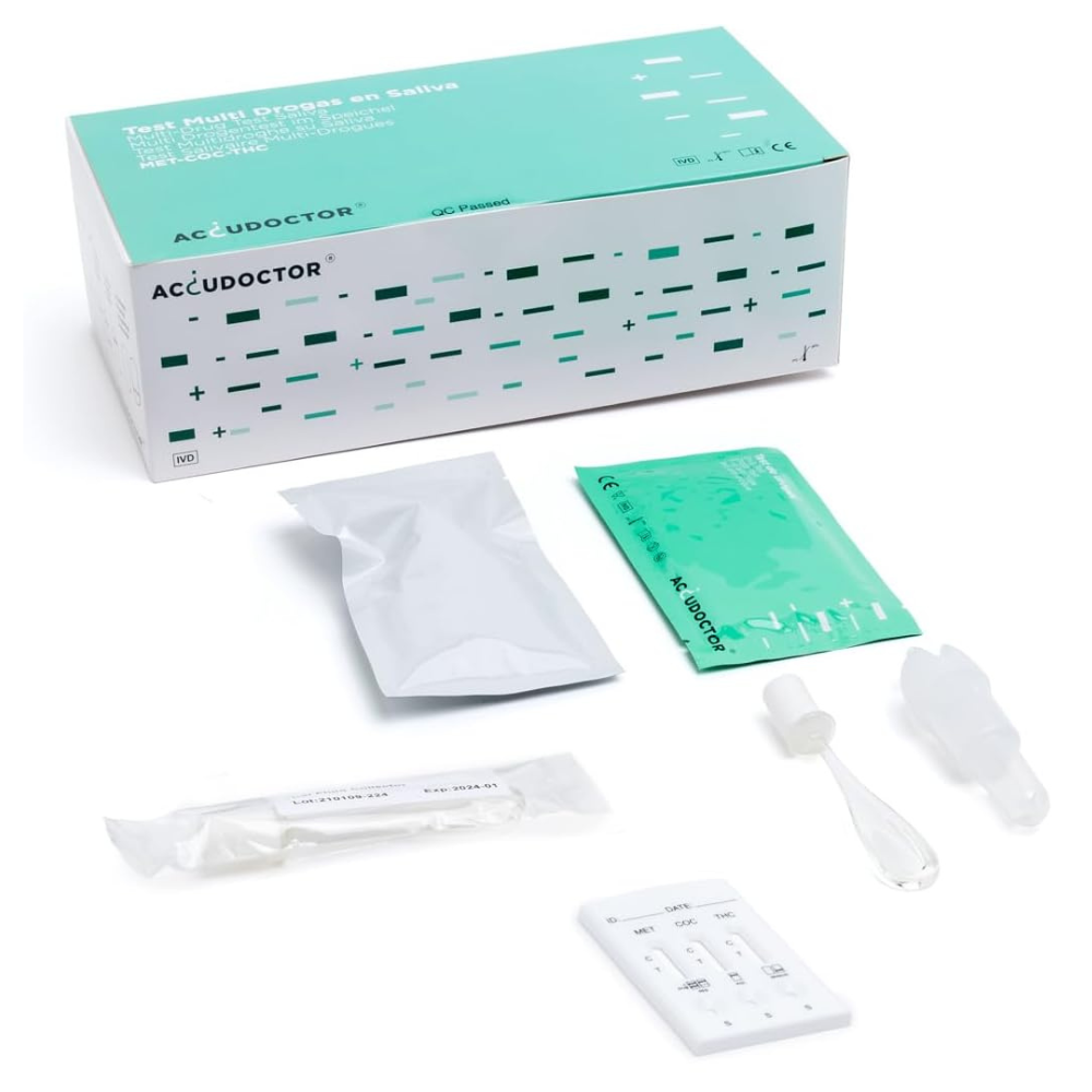 2 Test Multidrogas en Saliva 6 Drogas Accudoctor
