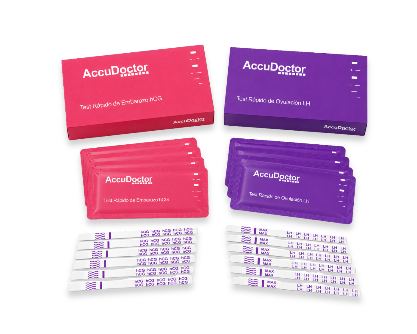 Pack 20 Test de Embarazo AccuDoctor + 30 Test de Ovulación AccuDoctor