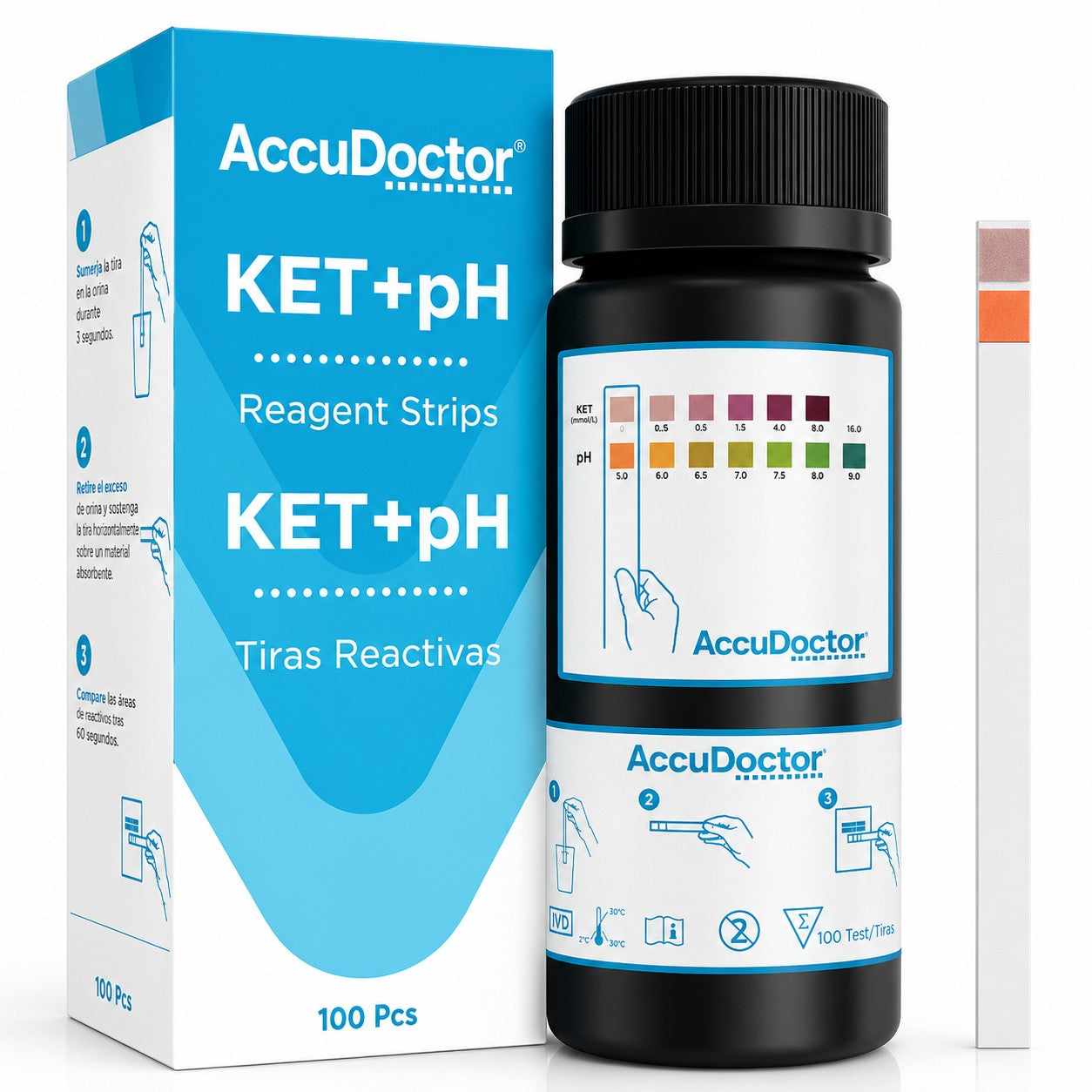 Test de Cetonas + pH AccuDoctor
